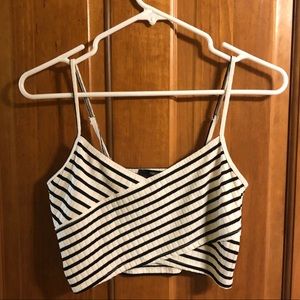 Wrap striped crop top